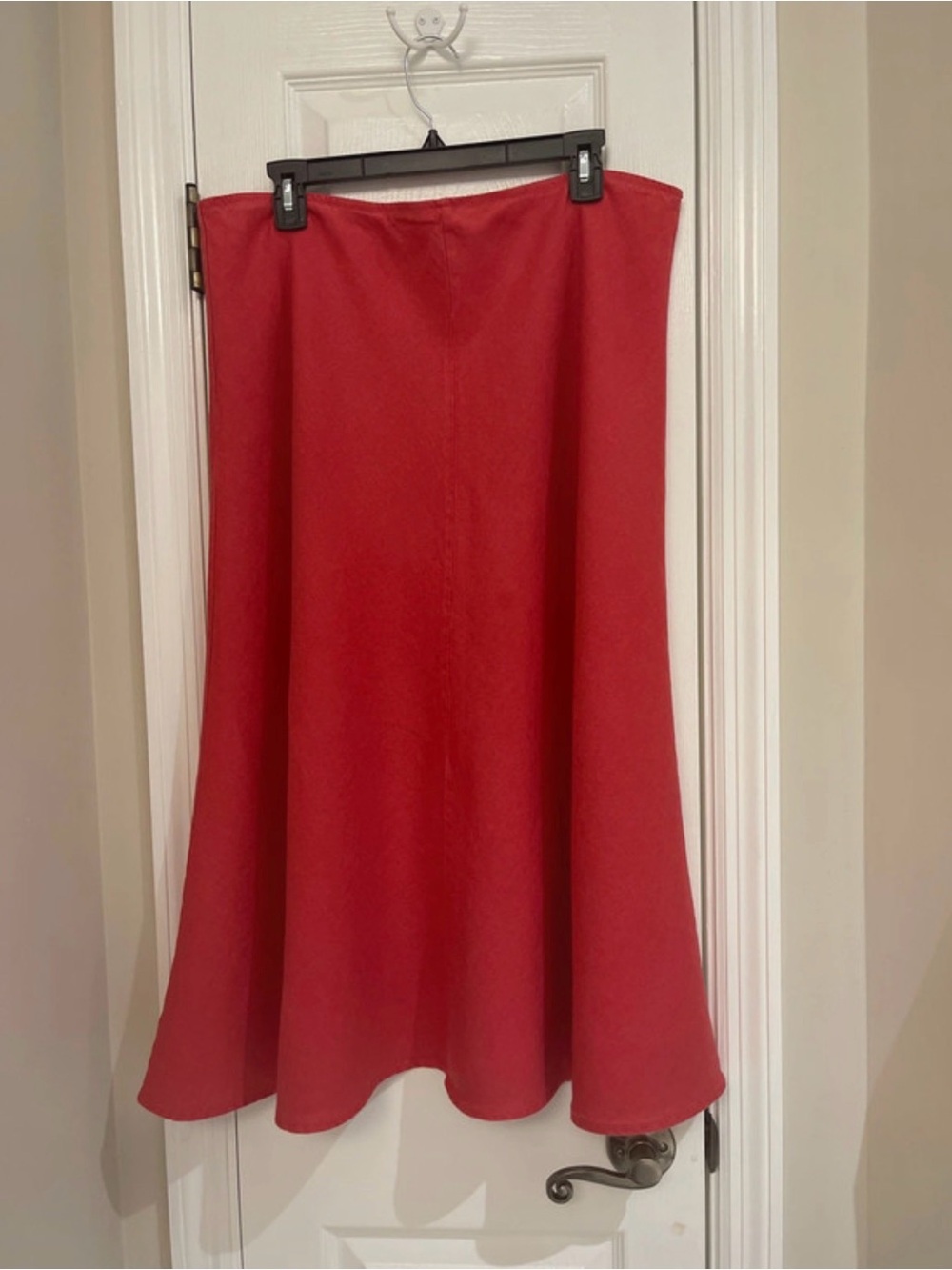 Eileen Fisher Red A-Line Skirt 100% Linen for Business Casual Wear -Sz Large